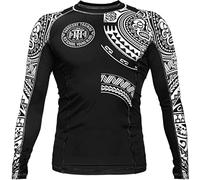 Hardcore Training Ta Moko Black Rash Guard Men's Camisa de Compresión Hombre MMA BJJ Boxeo Fitness Grappling No Gi