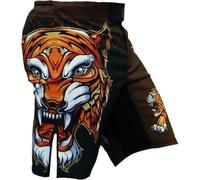 Hardcore Training Tiger Fight Shorts Hombre Pantalones Cortos MMA BJJ Boxeo Grappling Fitness No Gi