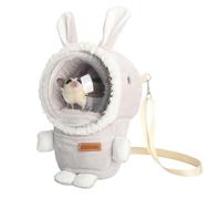 HardcorePet Bolsa de transporte para hámster con forma de conejo, bolsa de viaje para animales pequeños, bolsa de viaje para erizo, transportador de viaje portátil para exteriores, bolsa colgante gris