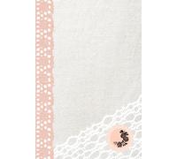 Hardcover Lined Notebook 6x9 - 120 Pages College Ruled Journal | Elegant White Lace & Rose Design in Peach & Cream-Grey | Feminine Writing Notebook for Women, Office & Gift