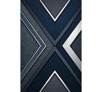 Hardcover Navy & Silver Geometric Notebook for Men | 6x9” Professional Journal | Sleek Faux Leather Look | Lined Pages for Notes & Planning: Modern ... Cover - Ideal for Work, Study, or Gifting