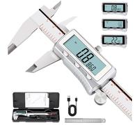 HARDELL Calibre Digital 6 Pulgadas, HARDELL Pie de Rey Digital con Pantalla LCD Retroiluminada, Micrómetro Digital Recargable con Apagado Automático para Bricolaje y Hogar (Pulgadas/MM/Fracciones)