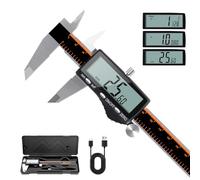 HARDELL Calibre Digital Profesional, 150mm/6" Pie de Rey Recargable con Pantalla LCD Grande, Acero Inoxidable, Apagado Automático, Pulgadas/MM/Fracciones para DIY/Hogar/3D