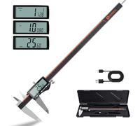 HARDELL Digital Caliper 12 Inch / 300mm, Rechargeable Professional Caliper with Large LCD Screen, Stainless Steel Precision Tool, Auto-Off, Inch/MM/Fraction for Workshop, Machining, 3D Printing & DIY