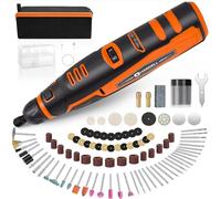 HARDELL Herramienta Rotativa 12V Inalámbrica con 94 Accesorios, 6 Velocidades (5000-30000 RPM) para Grabado, Pulido, Lijado, Taladrado, Corte y Bricolaje + Bolsa