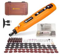 HARDELL Kit de Herramientas Rotativas Inalambrica, 5 Velocidad Variable Mini Amoladora Con Luz LED, Mini Amoladora Bateria con 129 Accessori para Tallar, Cortar, Lijar, Esmerilar, Pulir, Grabar
