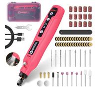 HARDELL Mini Amoladora, 5 Velocidad Variable Mini Amoladora Bateria Con Luz LED, Herramientas Rotativas Inalambrica con Embalaje Exquisito, 129 Accessori para Tallar, Cortar, Lijar, Pulir, Grabar