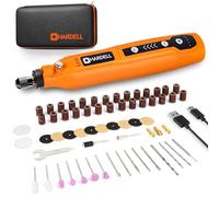 HARDELL Mini Amoladora Bateria Inalámbrica USB, Herramienta Rotativa Multifunción 4V con 61 Accesorios, 5 Velocidades para Manualidades, Modelismo, Pulir, Taladrar y Cortar - Kit de Regalo Bricolaje