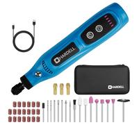 HARDELL Mini Amoladora Eléctrica, 3.7V Herramienta Rotativa Inalambrica con 43 Accesorios, Usar Mientras Se Carga, 5 Velocidades Variables para Pulido, Grabar, Taladro, Lijado, Moler, Bricolaje