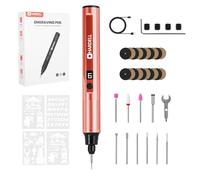 HARDELL Mini Juego de herramienta rotativa inalámbrica con 35 accesorios, herramienta multiusos con batería, 38000 RPM, pantalla digital de 6 velocidades, para pulir, lijar, grabar, taladrar, para