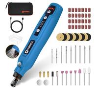 HARDELL Mini kit de herramientas giratorias inalámbricas, 69 accesorios, herramienta giratoria de carga tipo C de 3.7 V para grabar, lijar, pulir, tallar, cortar, manualidades de bricolaje