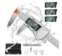 HARDELL Pie de Rey Digital, Calibre IP54 Impermeable con 3 Pilas y Cubierta Adicional, Pie de Rey Vernier Pesado de Acero Inoxidable, Pulgadas/mm/Fracciones para Bricolaje/Impresión 3D