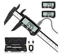 HARDELL Pie de Rey Digital Recargable 150 mm, Calibre Digital USB-C, Pantalla LCD Estándar SIN RETROILUMINACIÓN, Precisión 0,01 mm, Conversión mm/pulgada, Herramienta de Medición para Bricolaje