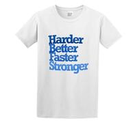 Harder Better Faster Strongers Print Unisex T-Shirts Men tee Cotton Tops White Shirt 3XL