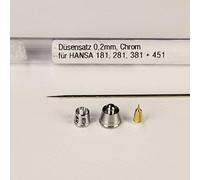 Harder & Steenbeck 218854 Nozzle set 0.2mm, chrome for HANSA 181, 281, 381, 451