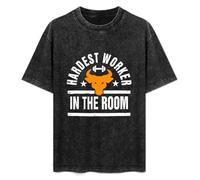 Hardest Worker in The Room Mens Unisex T-Shirt Graphic Print Top Black tee L