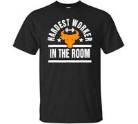 Hardest Worker in The Room T Shirt Vintage Gift for Men Funny Black tee(Medium)