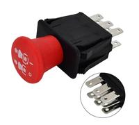 HardRidge - Interruptor PTO - Compatible con Exmark 103-5221, John Deere TCA21027, Ariens 136574 - 8 terminales, empuje/tirar, perilla roja