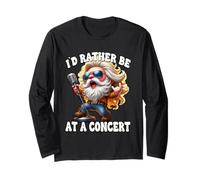 Hardrock Gnome With Rocker Hands Id Rather Be At A Concert Manga Larga