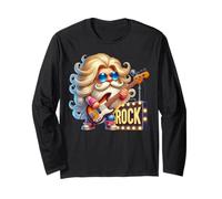 Hardrock Guitar Player Gnome Love Rock Music At A Concert Manga Larga