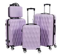 Hardshell - Juego de equipaje familiar para 4 piezas, fundas de traje con ruedas, suave, silencioso, fuerte, duradero, para viajes, vacaciones familiares, Purple, 12in+20in+24in+28in, Equipaje con