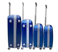 Hardshell Luggage Set, ABS Material, 4 Wheels, Telescopic Handle and Grip, Combination Lock, 4 Size Options, Lightweight, Comfortable Structure, Zipper Opening, Interior Lining (PEARBLUE, SET 4)