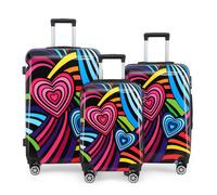 Hardside Concha Maleta Juego Corazón Impreso Equipaje Ligero Cabina Bolsa Viaje