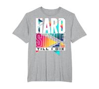 Hardstyle Till I Die Skull Rave Music Funny Festival Camiseta, Hombre Tallas Grandes, Gris Jaspeado, 6X Alto