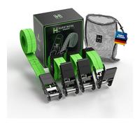 HARDTWERK® Correas tensoras con carraca (4 Unidades) - 6 m, 1000 kg de Fuerza de Agarre, Certificado TÜV & GS, versátiles Correas de trinquete para Uso Profesional - Remolque, Equipaje y Camping