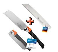 HARDTWERK Zen - Sierra japonesa plegable + hoja de sierra de repuesto (Kataba) 240 mm de acero al carbono SK4 para bricolaje y comercio, incluye hoja de repuesto para sierras finas, madera - sierras