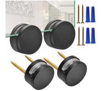 Hardware de montaje de espejo sin enmarcado de 3-5 mm actualizado en negro 4 paquete 4 paquete kit de montaje de espejo de fijacin de doble torn