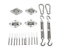Hardware de Vela de Esquina de Acero Inoxidable 304, Clips de Puerta en Forma de Diamante + Pernos de Ojo, Juego de Accesorios de sombrilla for Exteriores(8mm)
