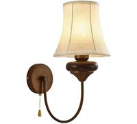 Hardware Lamp Body Printed Fabrics Wall Lamps American Style Background Wall Creativity Wall Sconces with E14 Base for Bedroom Study Living Room Hallway Dining Room(Style 1)