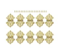 Hardware muebles caja bisagra cerradura muebles Hardware antiguo bronce bisagras decorativas for almacenamiento de joyería caja de madera(Gold)