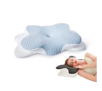 Hardware Tribe Almohada cervical ergonómica de mariposa, almohada cervical de espuma viscoelástica, almohada de mariposa para todas las posiciones de sueño, la almohada ideal para aliviar el cuello.