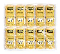 HARDY WORKING TOOLS 10x unidades Recambio Rodillo 10cm, Pelo 9mm, Diámetro 30mm,unidades Recambio Rodillo, Rodillo de color, rodillo lacar, amarillo-blanco