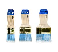 HARDY WORKING TOOLS - Juego de 18 Brochas Planas Serie 42 en 3 Tamaños (25 mm, 50 mm, 75 mm - 6 Unidades por tamaño), para Lasur en Madera y Barniz para Metal - Cerdas Sintéticas