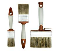 Hardy Working Tools Juego de 3 Piezas Serie 08. Pinceles Planos de 35, 50 y 100 mm para Pintor en Trabajos de renovación. Kit de Barniz Tratar Madera y Muebles de Forma Profesional.