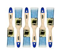 Hardy Pincel Plano Serie 42 para Pintar con Pinturas Acrílicas y Barnices Cobertura Eficiente y Uniforme Cerdas Sintéticas y Mango de Madera Juego de 6 Piezas Ancho 35mm