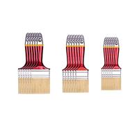 HARDY WORKING TOOLS Juego de pinceles planos de 18 piezas, 6 unidades, 25, 50, 75 mm de ancho, juego de pinceles de pintura con mango de madera, 33 x 18 unidades, juego de pinceles A0283-030500