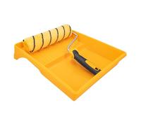 Hardy Working Tools - Kit de Pintura 4 pzs: funda 18 cm Ø48 mm + montura con mango bimaterial + bandeja de pintura + film de protección 5 x 4 m - funda Hardstar de poliéster pelo 13 mm