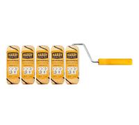 Hardy Working Tools Kit Rodillo de Pintura 6 Piezas: 5 Fundas Anchas de 18 cm + Montura, Fibras de Poliéster Hardstar 13 mm Ø48 mm, DuoSystem Deslizamiento fluido, Para Paredes y Techos - Acabado Liso