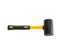 Hardy Working Tools - Mazo de Goma Negro Ø 55 mm - Martillo Pequeño para Alicatador, Chapista y Albañil con Mango Bi-Material 2K, Ideal para Baldosas, Pavimento y Trabajos de Acabado