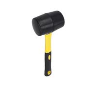 Hardy Working Tools - Mazo de Goma Negro Ø 75 mm - Martillo Grande para Alicatador, Chapista y Albañil con Mango Bi-Material 2K para Baldosas, Pavimento y Trabajos de Acabado Profesionales