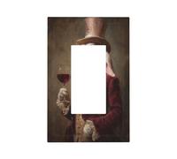 Hare Dressed in Elegant Victorian Attire Light Switch Wall Plate Cover Single Rocker 1 Gang Decorator Outlet Receptacle Covers for Home Kitchen Room Bathroom Decor