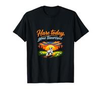 Hare Today Gone Tomorrow Cute Rabbit Sunset Juego de Palabras Camiseta