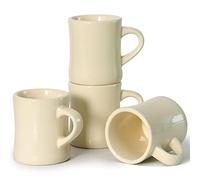 harebe Juego de 4 tazas de café retro de 10 onzas con asa para café, té, cacao, leche, café con leche (crema)