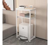 HARELA Armario de Almacenamiento Al Vacío Robot, Gabinete de Soporte para Aspiradora Robot, para Barrer, Mesa Auxiliar, Mesita de Noche(White A,60x80cm/23.6x31.5in)