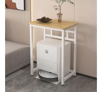 HARELA Armario de Almacenamiento Al Vacío Robot, Gabinete de Soporte para Aspiradora Robot, para Barrer, Mesa Auxiliar, Mesita de Noche(White B,55x53cm/21.7x20.9in)