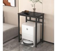 HARELA Armario de Almacenamiento Al Vacío Robot, Gabinete de Soporte para Aspiradora Robot, para Barrer, Mesa Auxiliar, Mesita de Noche(Black C,55x53cm/21.7x20.9in)